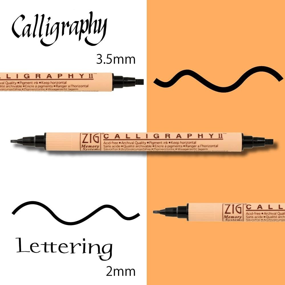 Set of Zig Twin Black Marker Pens - Kuretake - 4 pcs.