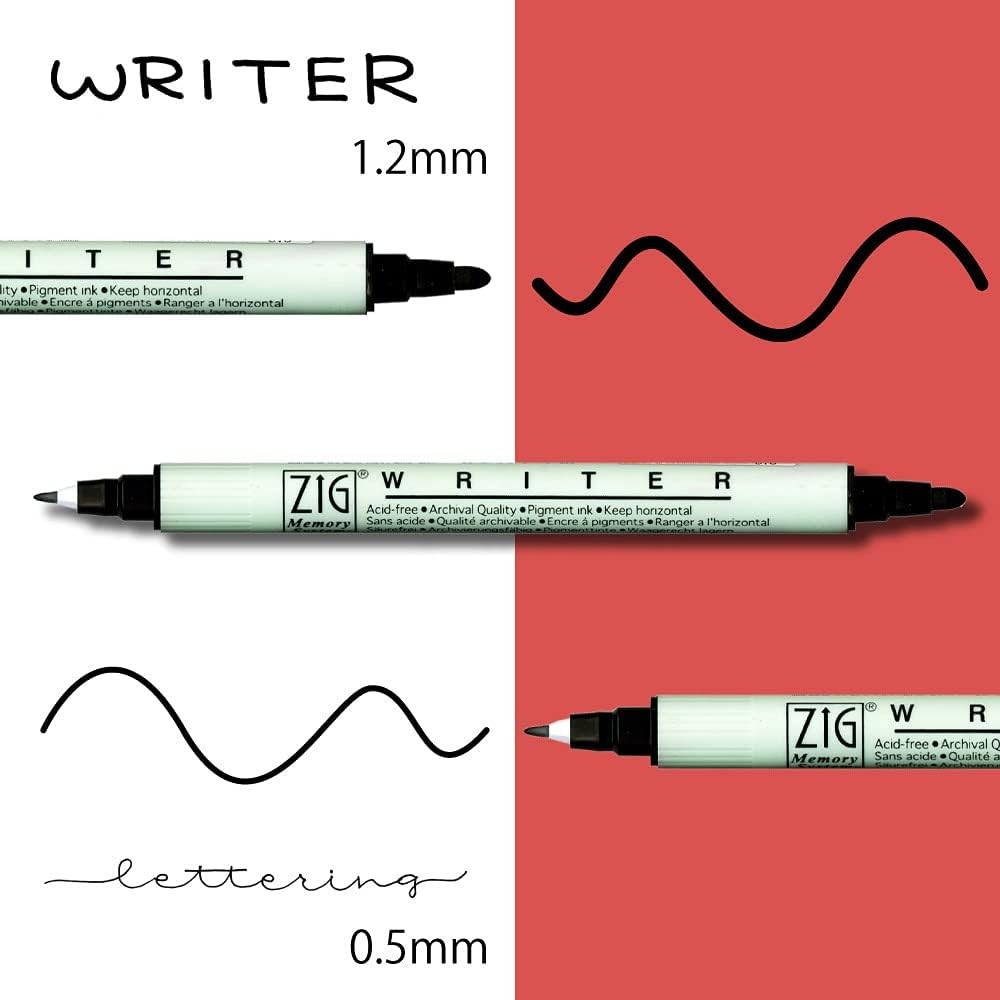 Set of Zig Twin Black Marker Pens - Kuretake - 4 pcs.