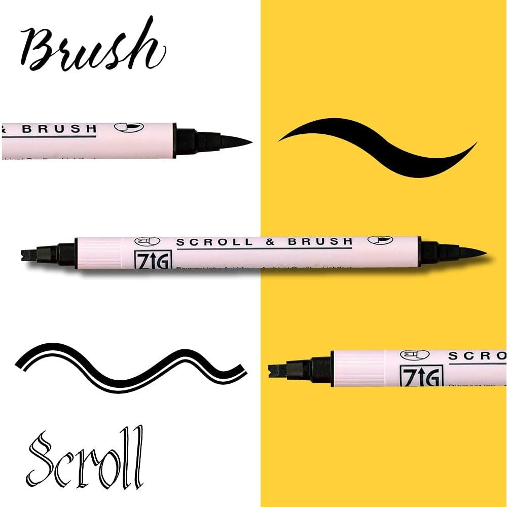 Set of Zig Twin Black Marker Pens - Kuretake - 4 pcs.