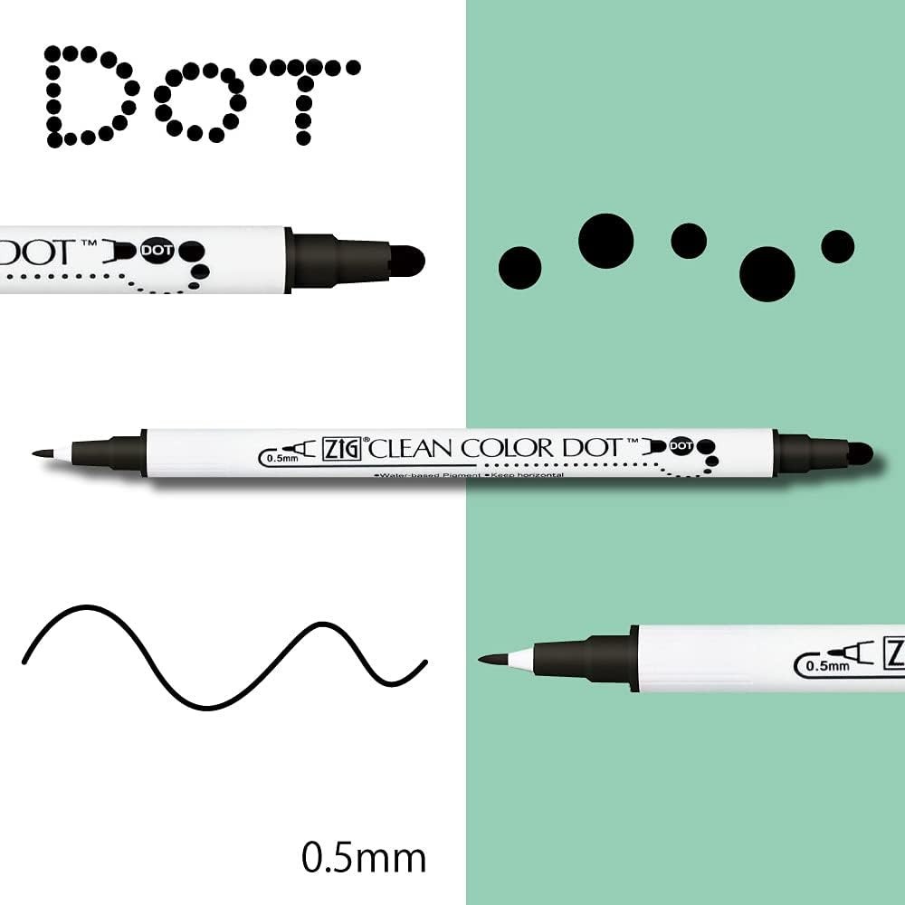 Set of Zig Twin Black Marker Pens - Kuretake - 4 pcs.