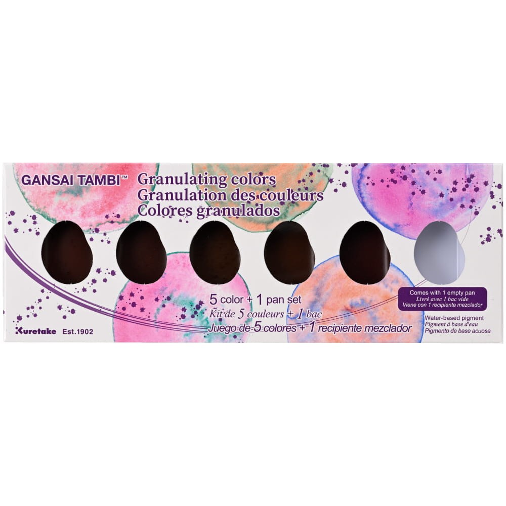 Zestaw farb akwarelowych Gansai Tambi Granulating - Kuretake - 5 kolorów