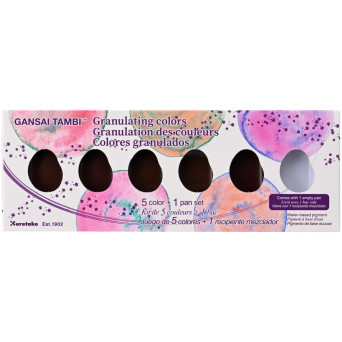 Watercolor set Gansai Tambi Granulating - Kuretake - 5 colors