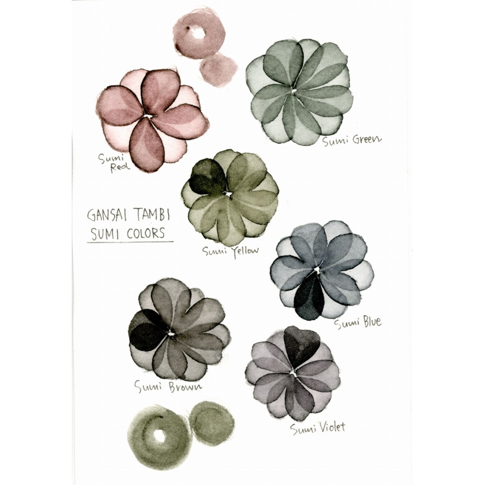 Watercolor set Gansai Tambi Sumi - Kuretake - 6 colors