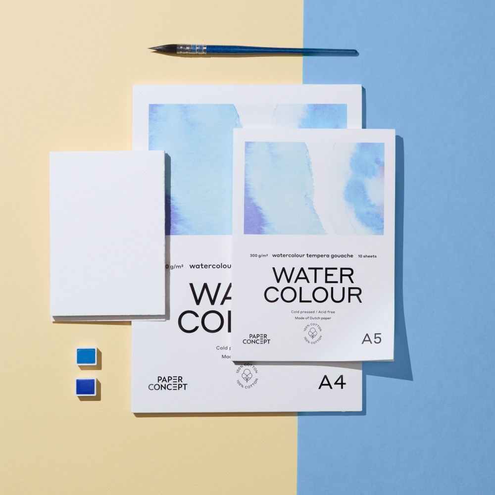 100% Cotton paper pad - PaperConcept - A2 300 g 10 sheets