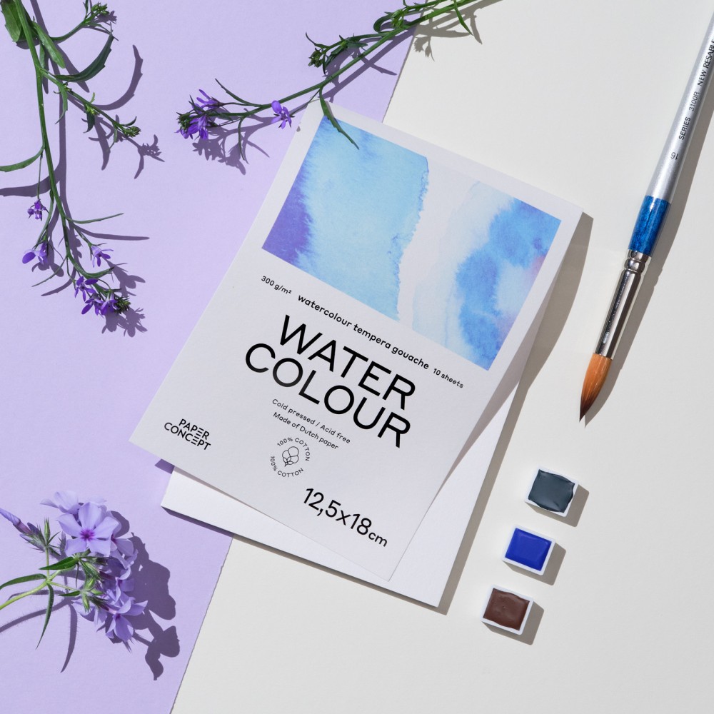100% Cotton paper pad - PaperConcept - A5 300 g 10 sheets