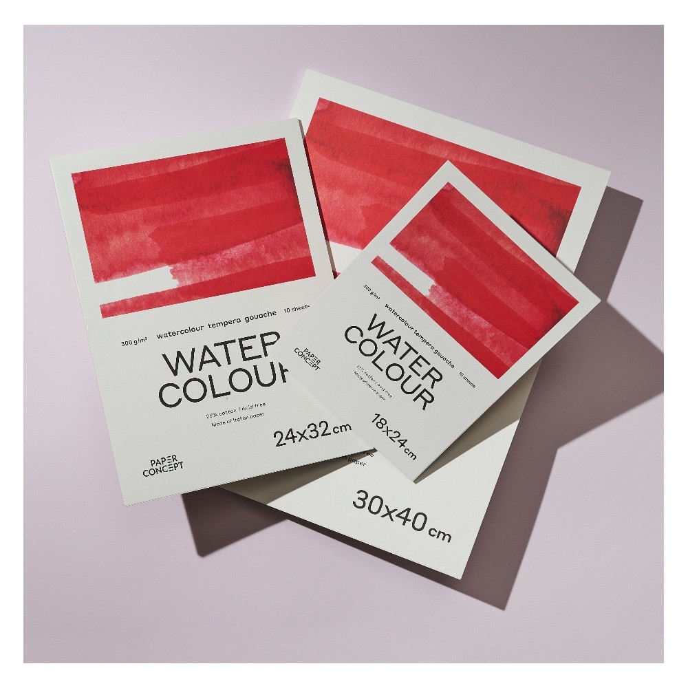 Blok do akwareli Watercolour - PaperConcept - cold press A2 300 g 10 ark.