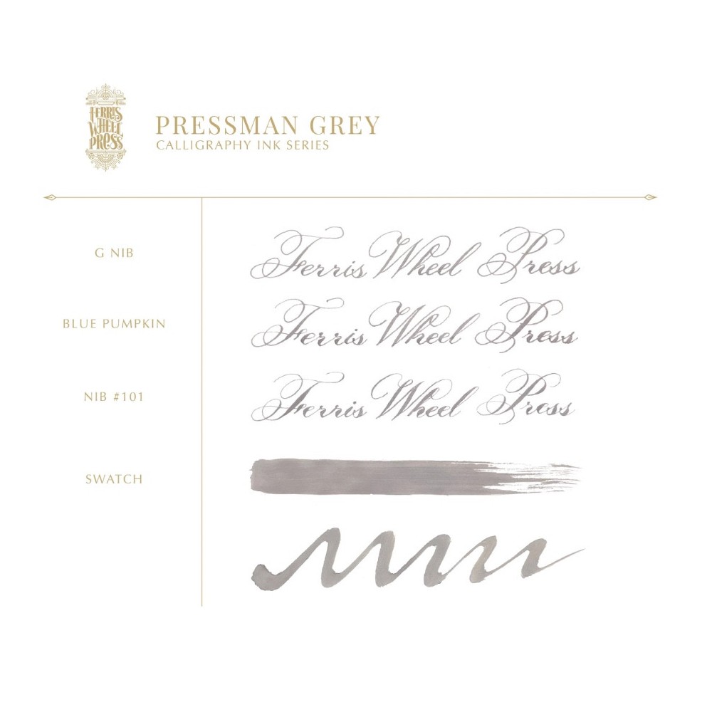 Tusz wodoodporny - Ferris Wheel Press - Pressman Grey, 28 ml
