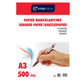 Foolscap paper A3 - Interdruk - squared, 500 sheets