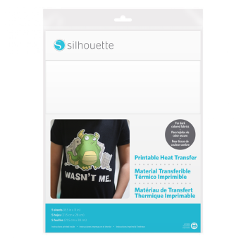 Printable heat transfer for dark fabrics - Silhouette - 21,5 cm x 25 cm, 5 sheets