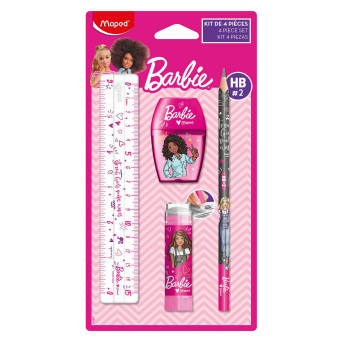 Zestaw artykułów szkolnych Barbie - Maped - 4 szt.