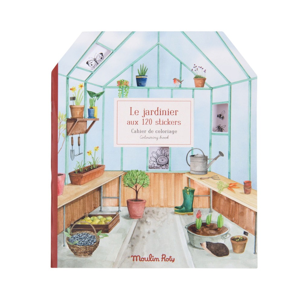 Coloring book with stickers - Moulin Roty - Garden