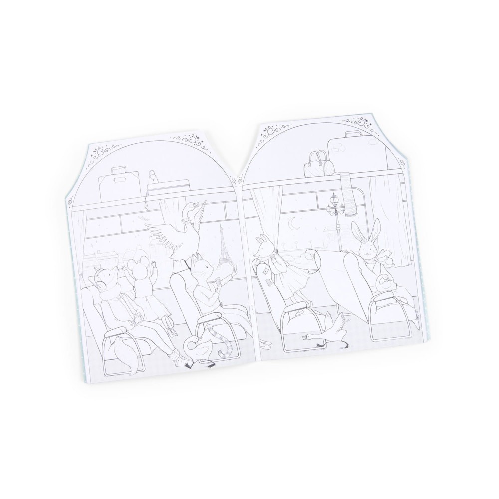 Coloring book with stickers - Moulin Roty - Mouse House