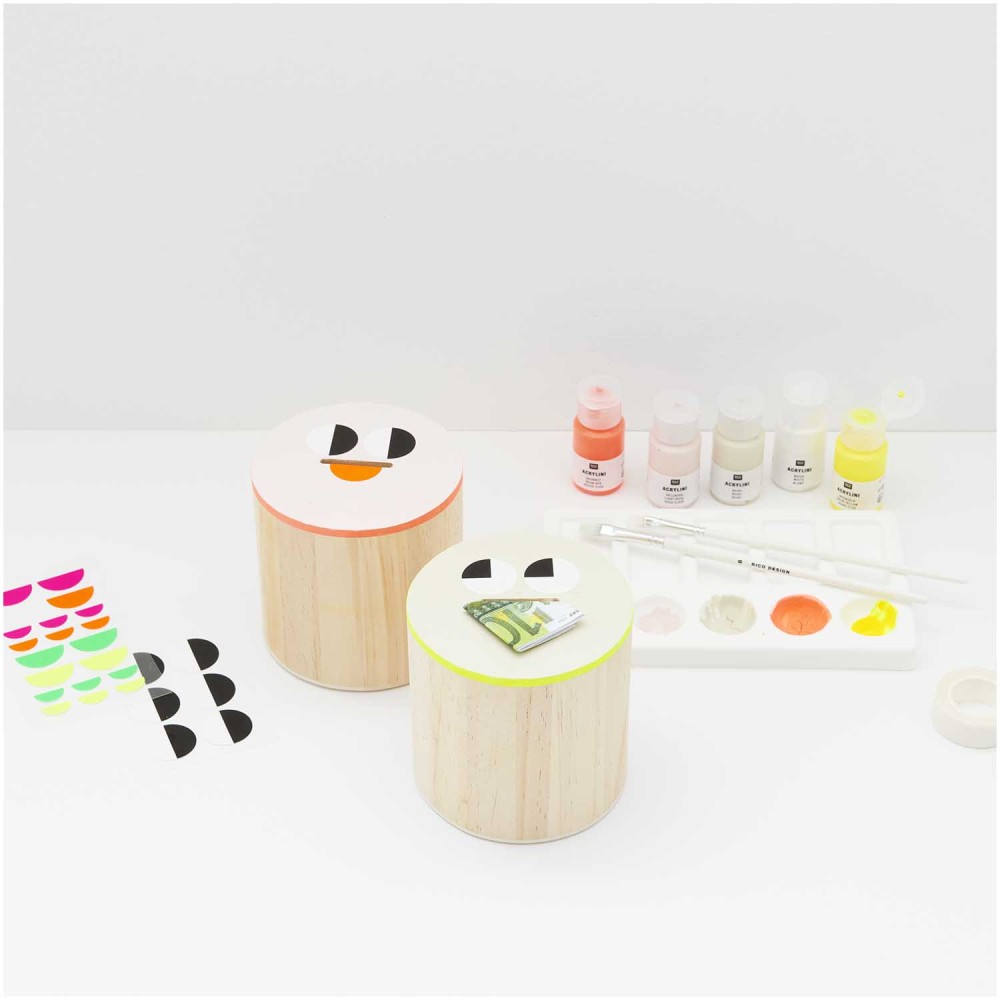Wooden money box - Rico Design - 10 x 10 cm