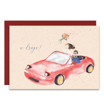Greeting card A6 - Paperwords - W drogę!