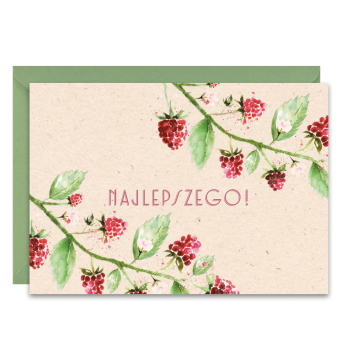 Greeting card A6 - Paperwords - Maliny Najlepszego!