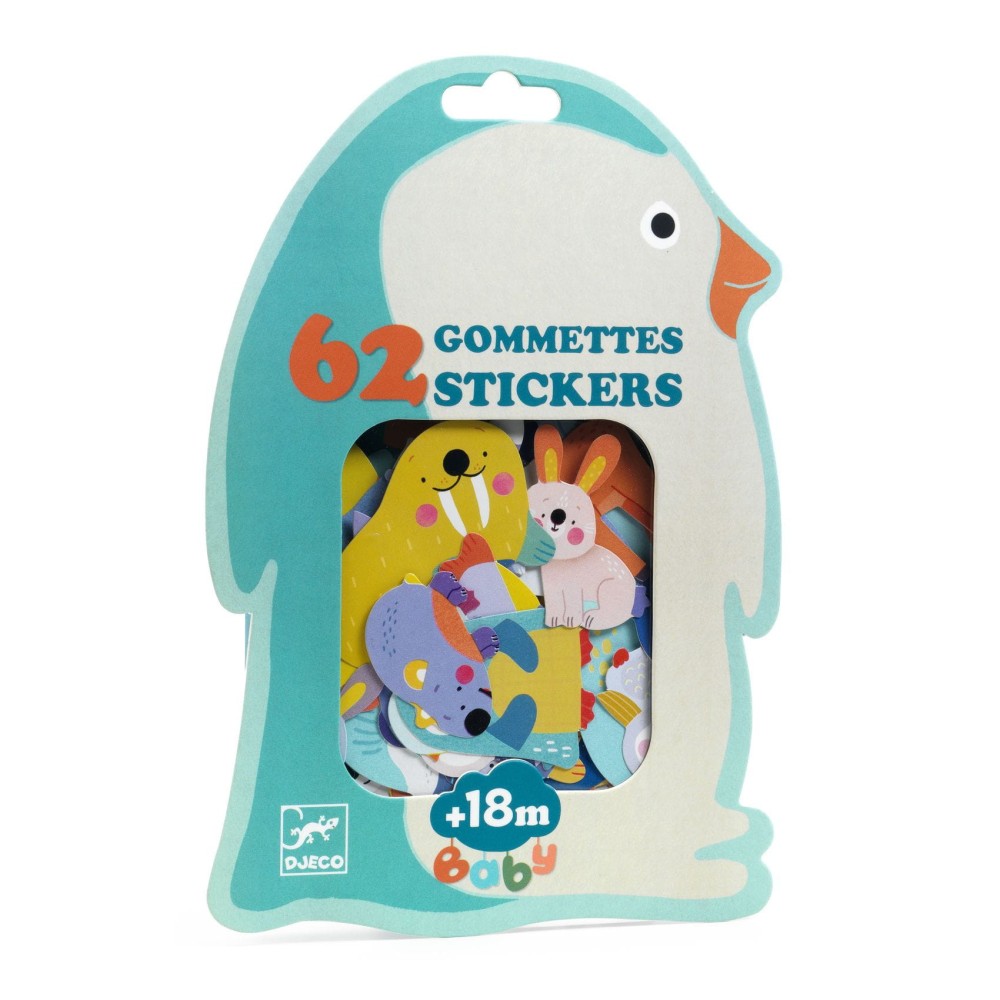 Stickers for babies - Djeco - Polar Animals, 62 pcs.