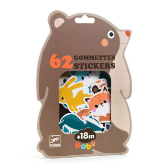 Stickers for babies - Djeco - Forest Animals, 62 pcs.