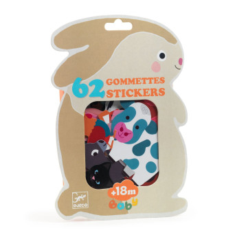 Stickers for babies - Djeco - Farm Animals, 62 pcs.