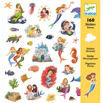 Stickers for kids - Djeco - Mermaids, 160 pcs.