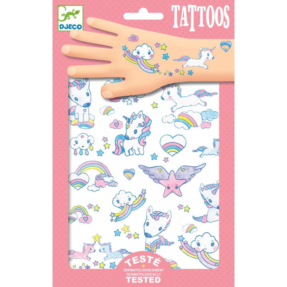 Set of washable tattoos for kids - Djeco - Unicorns