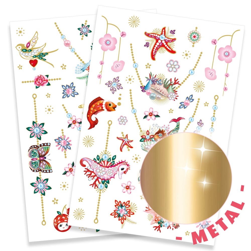 Set of washable tattoos for kids - Djeco - Fiona's Jewels