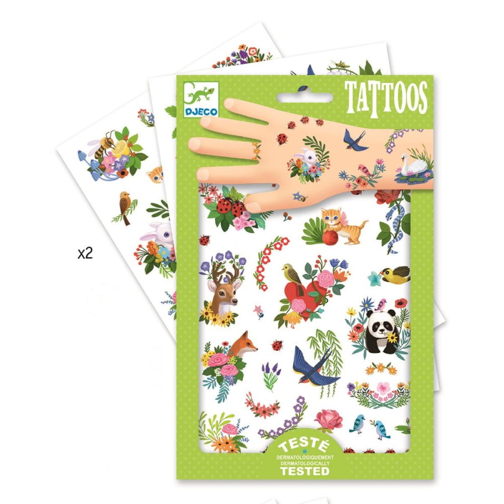 Set of washable tattoos for kids - Djeco - Happy Spring