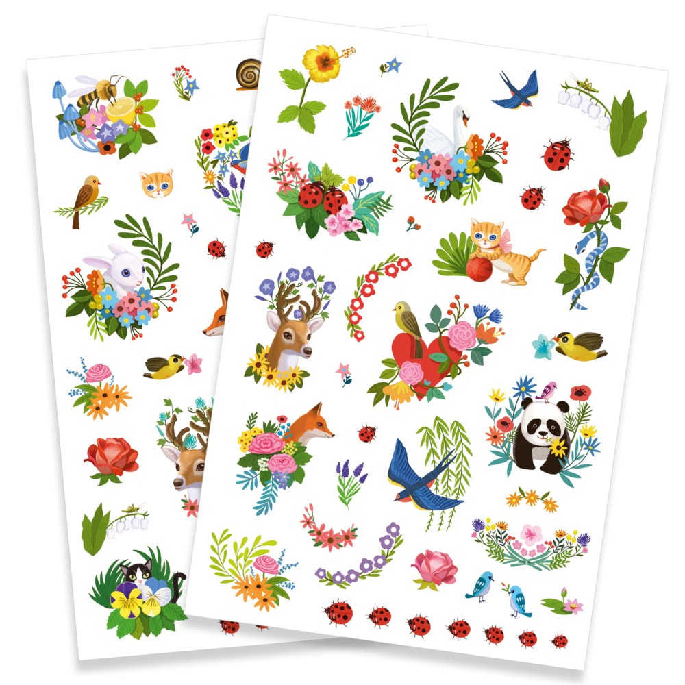 Set of washable tattoos for kids - Djeco - Happy Spring