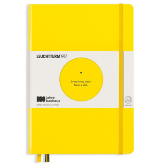 Notatnik Bauhaus - Leuchtturm1917 - Lemon, w kropki, twarda okładka, A5