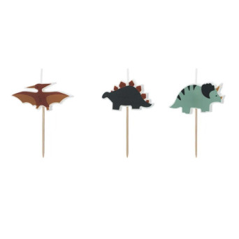 Birthday candles Dinosaurs - 3 cm, 3 pcs.