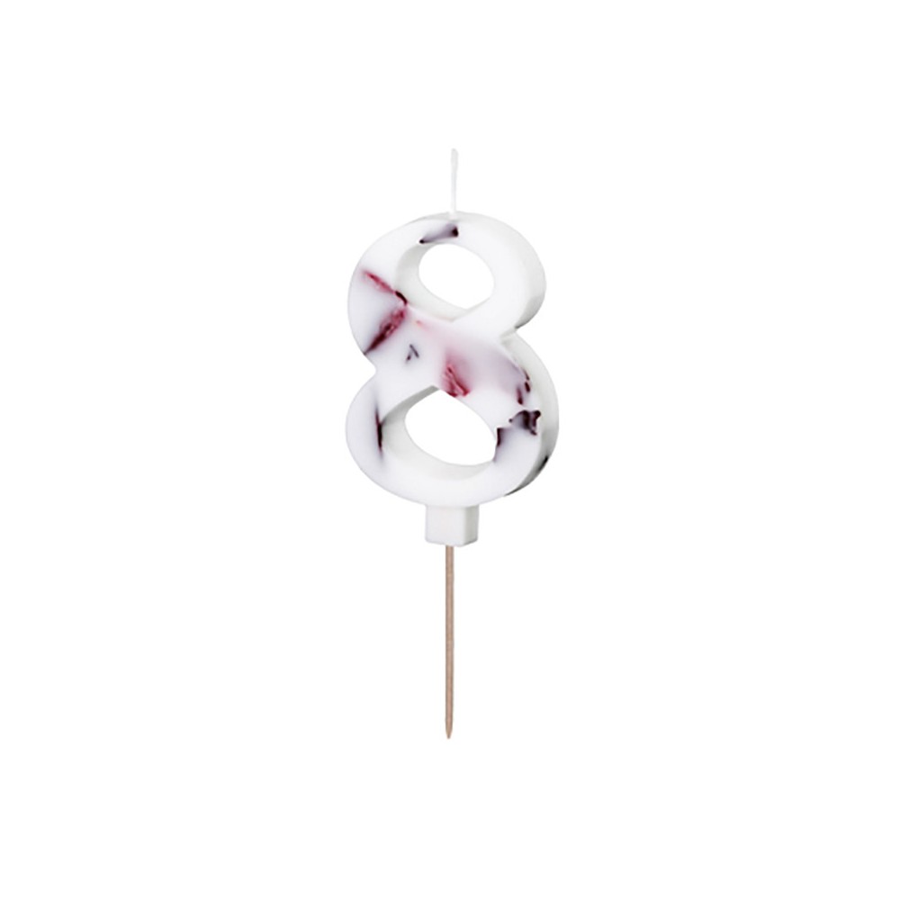 Świeczka urodzinowa cyferka 8 - płatki kwiatów, 8 cm