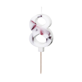 Birthday candle, number 8 - flowers petals, 8 cm