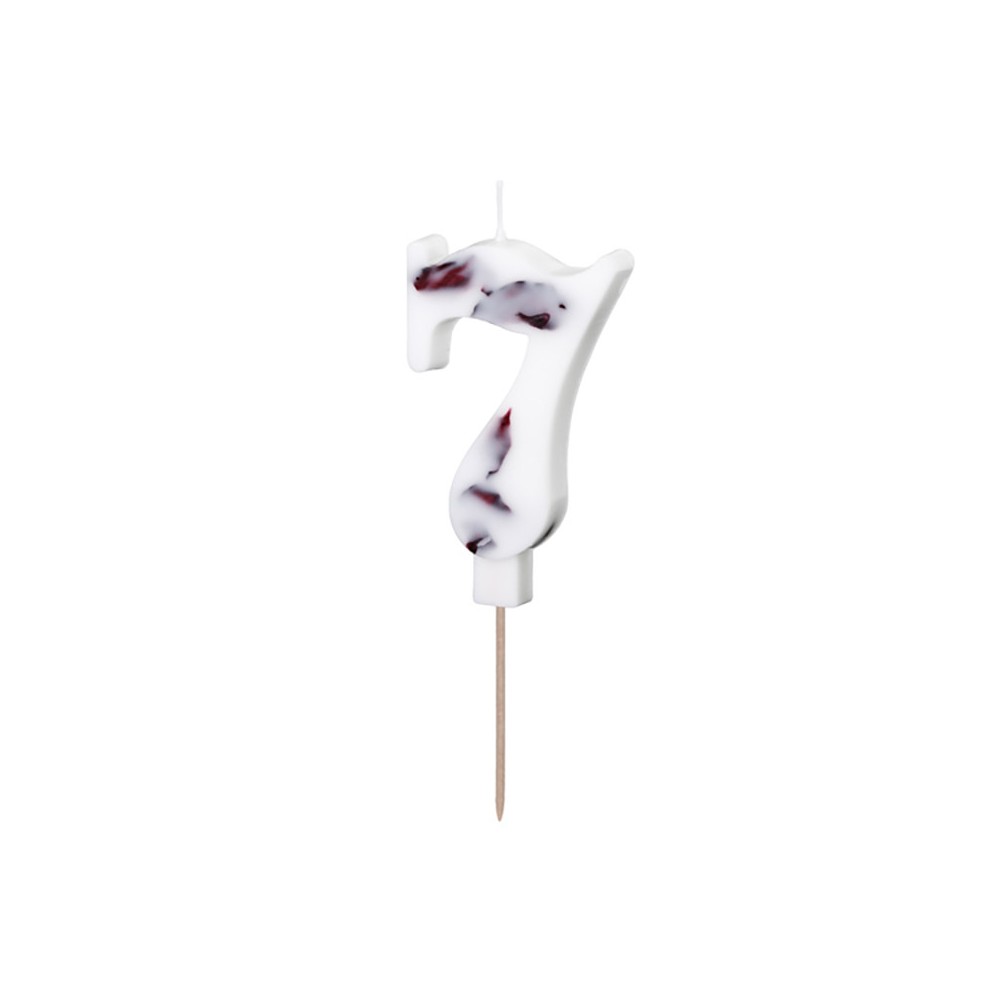 Birthday candle, number 7 - flowers petals, 8 cm