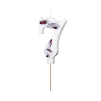 Birthday candle, number 7 - flowers petals, 8 cm