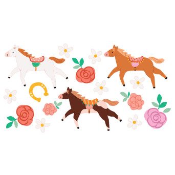 Temporary tattoos for kids Horses - 16 pcs.