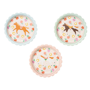 Horses paper plates - 18 cm, 6 pcs.