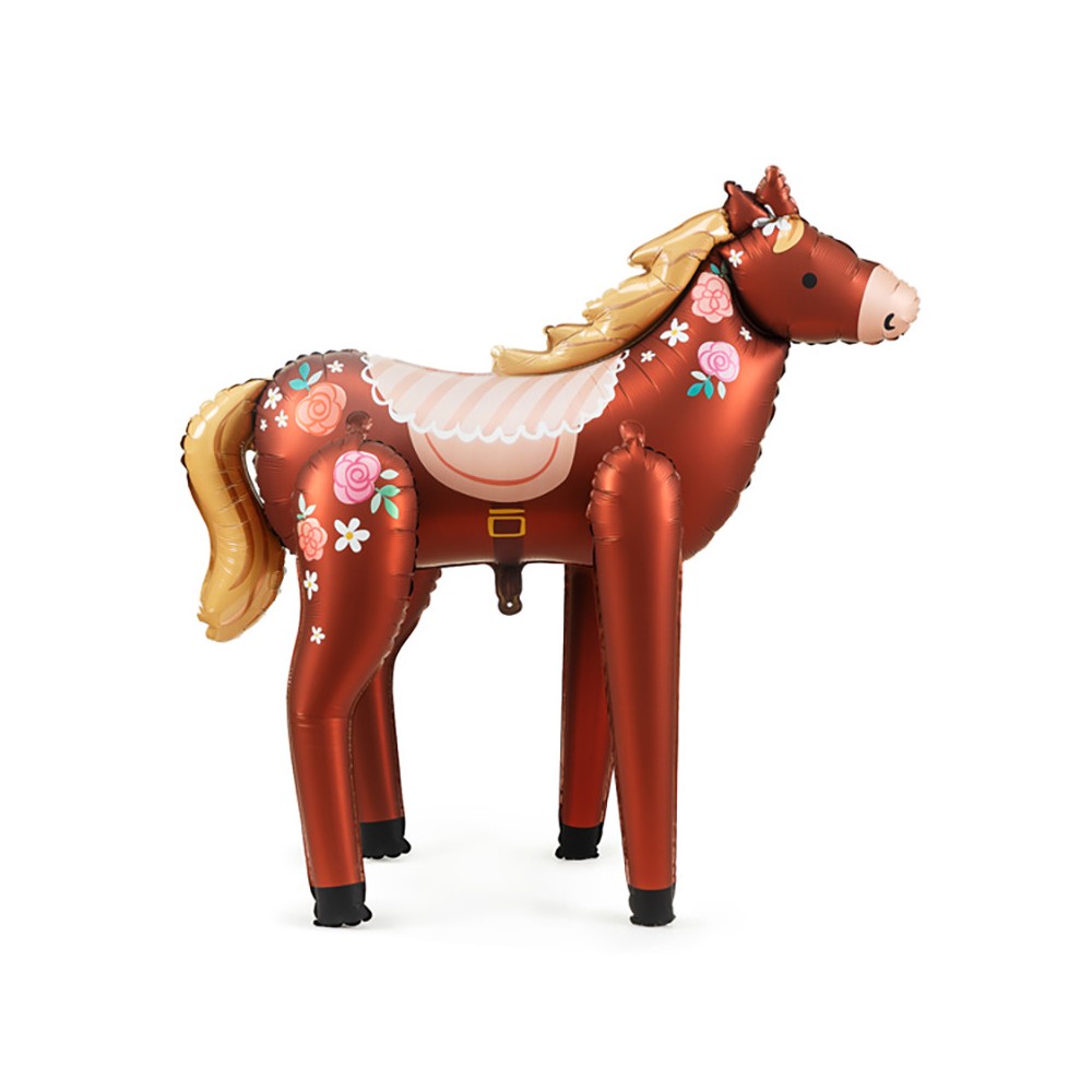 Foil balloon Horse - brown, 110 x 126 cm