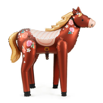 Foil balloon Horse - brown, 110 x 126 cm