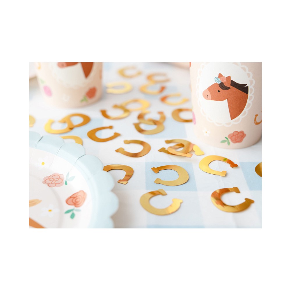 Decorative confetti Horseshoes - gold, 15 g