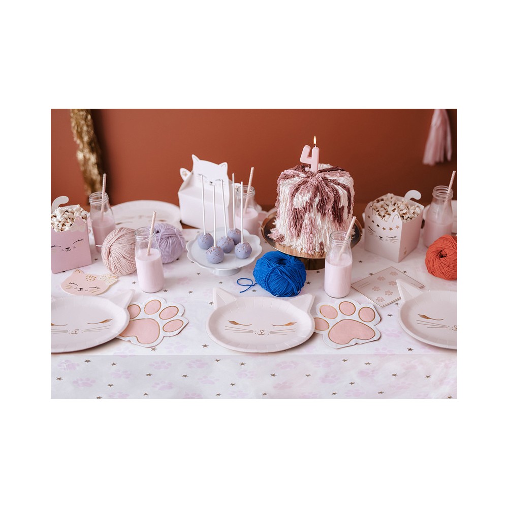 Paper napkins Cat's Paws - pink, 15,5 x 14,5 cm, 12 pcs.