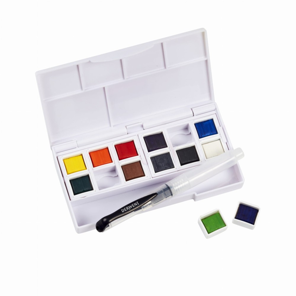 Watercolor Paint Pan Set - Derwent - 12 colors