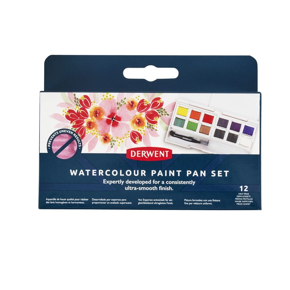 Watercolor Paint Pan Set - Derwent - 12 colors