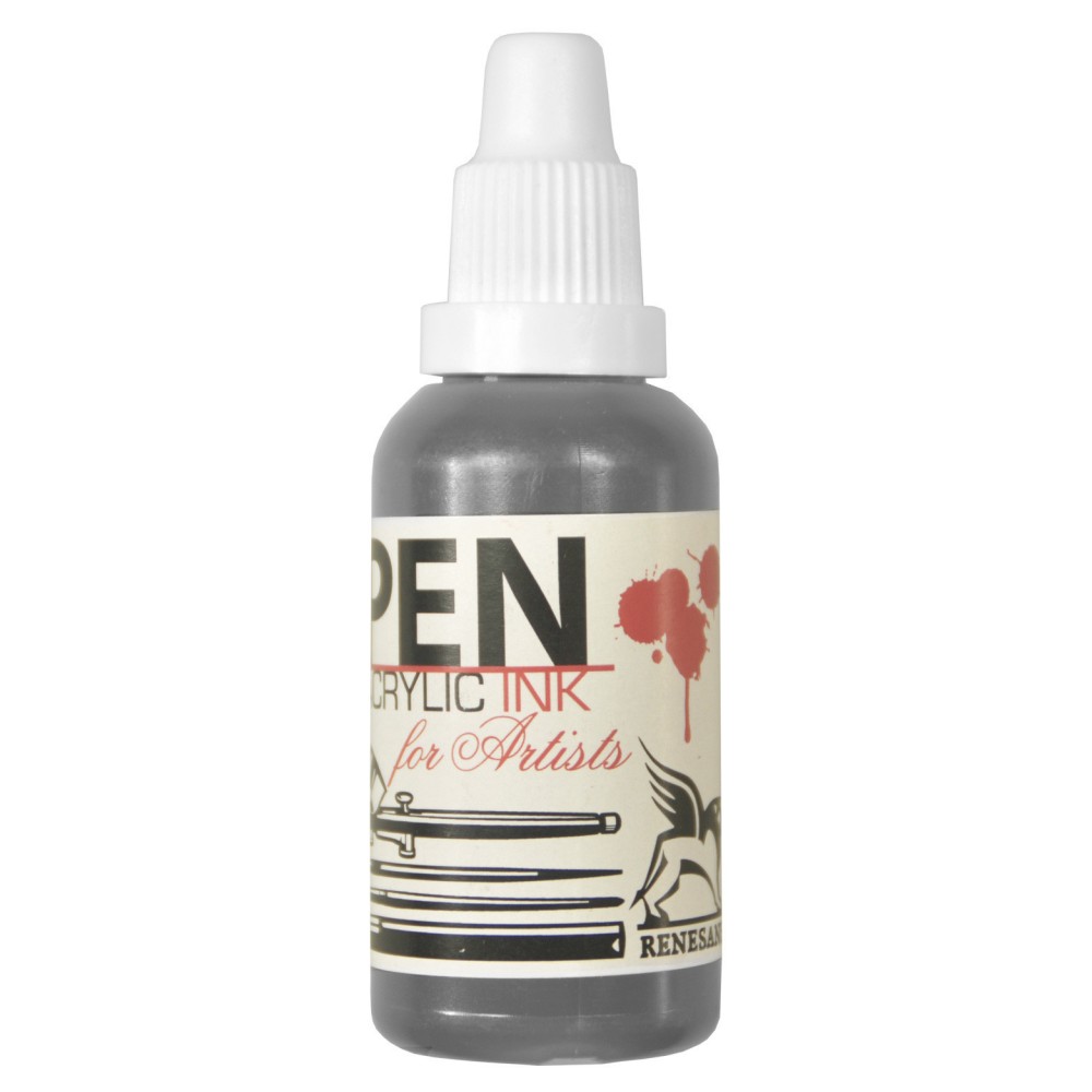 Tusz akrylowy - Renesans - srebrny, 35 ml