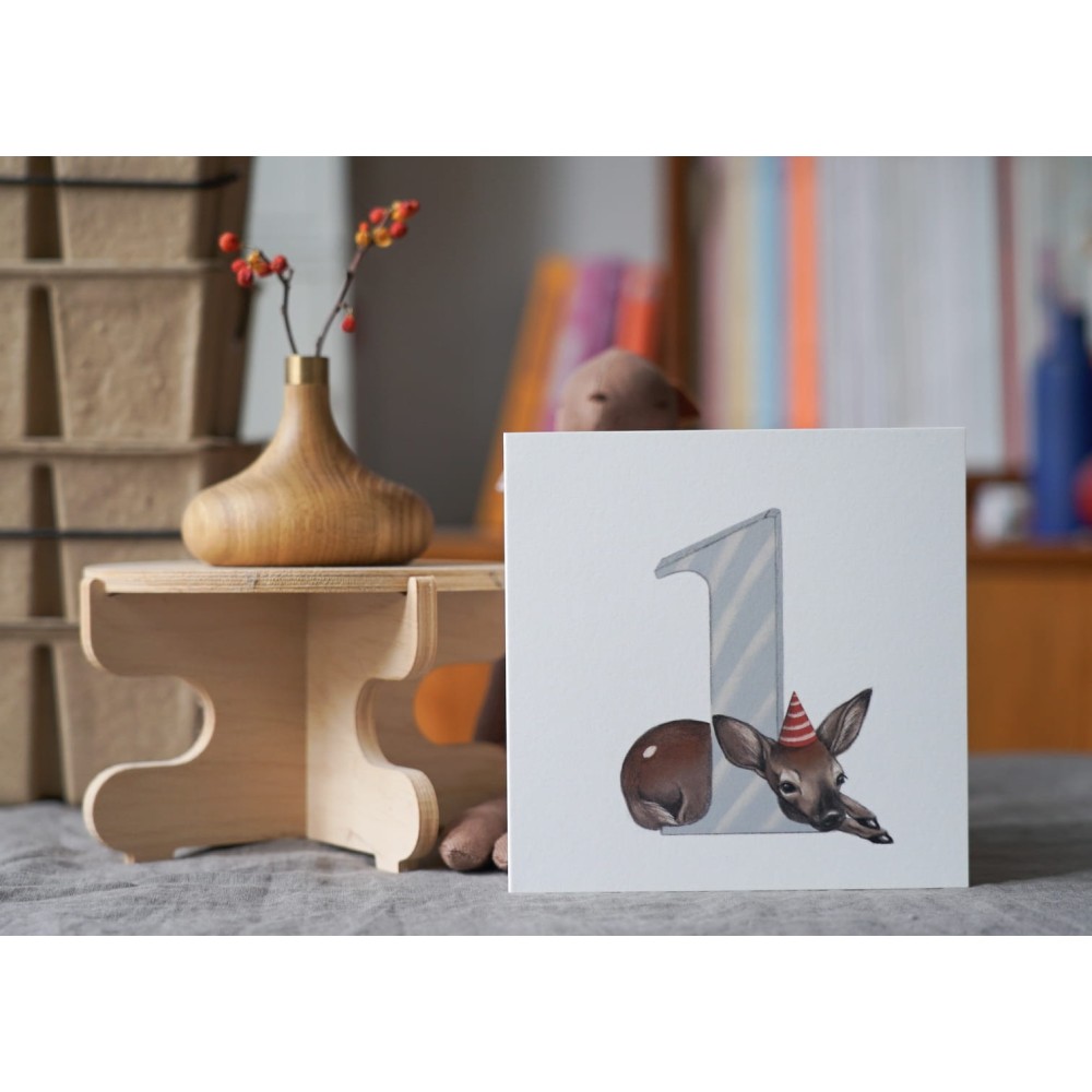 Greeting card - Hi Little - Deer, 14,5 x 14,5 cm