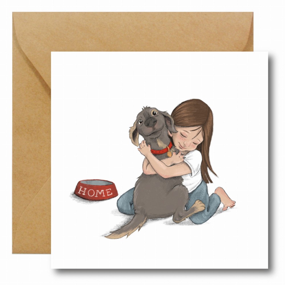 Greeting card - Hi Little - Dog, 14,5 x 14,5 cm