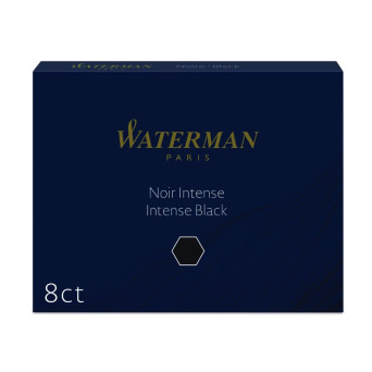 Naboje atramentowe - Waterman - Long, Intense Black, 8 szt.