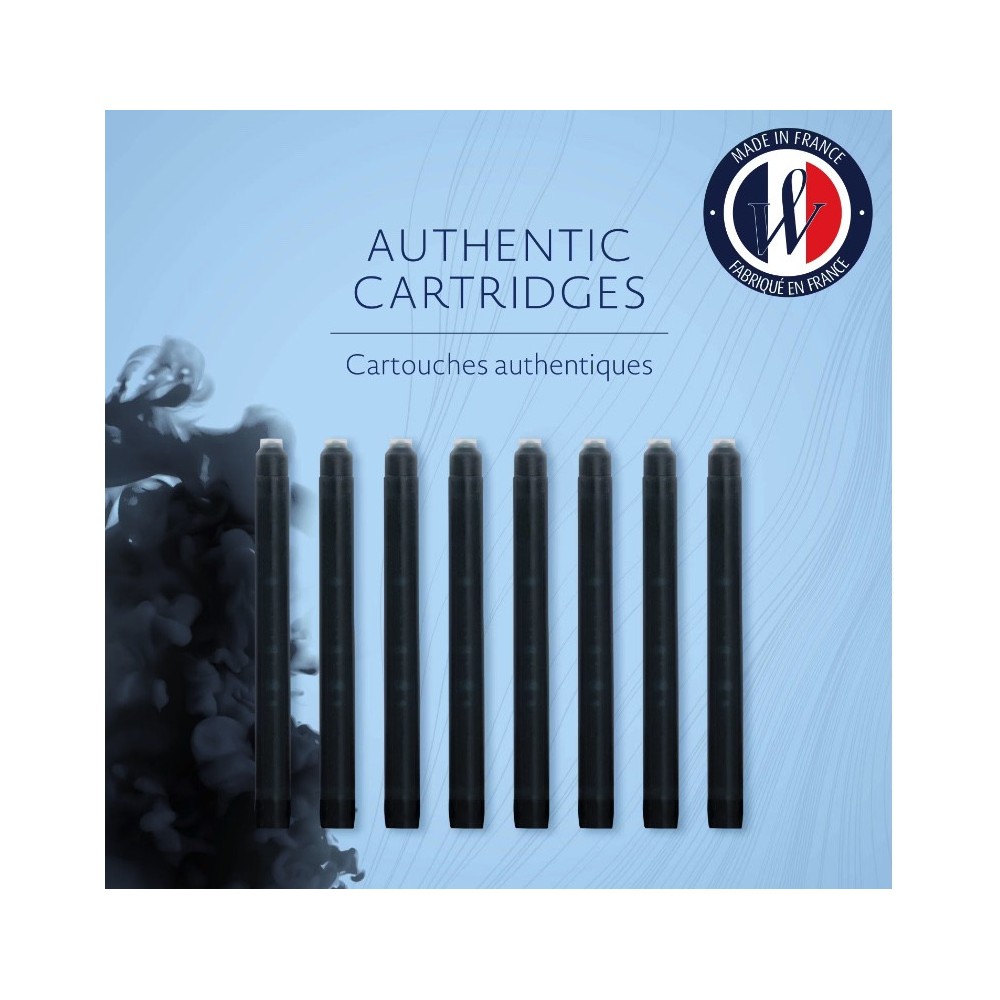 Naboje atramentowe - Waterman - Long, Intense Black, 8 szt.