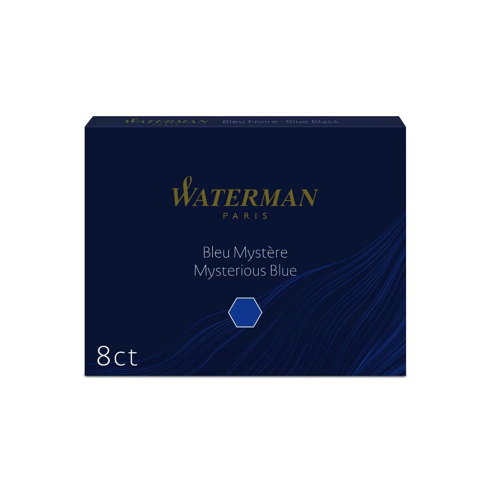Naboje atramentowe - Waterman - Long, Mysterious Blue, 8 szt.