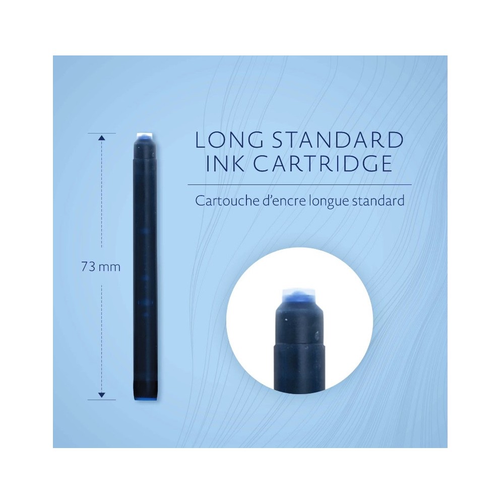 Naboje atramentowe - Waterman - Long, Mysterious Blue, 8 szt.
