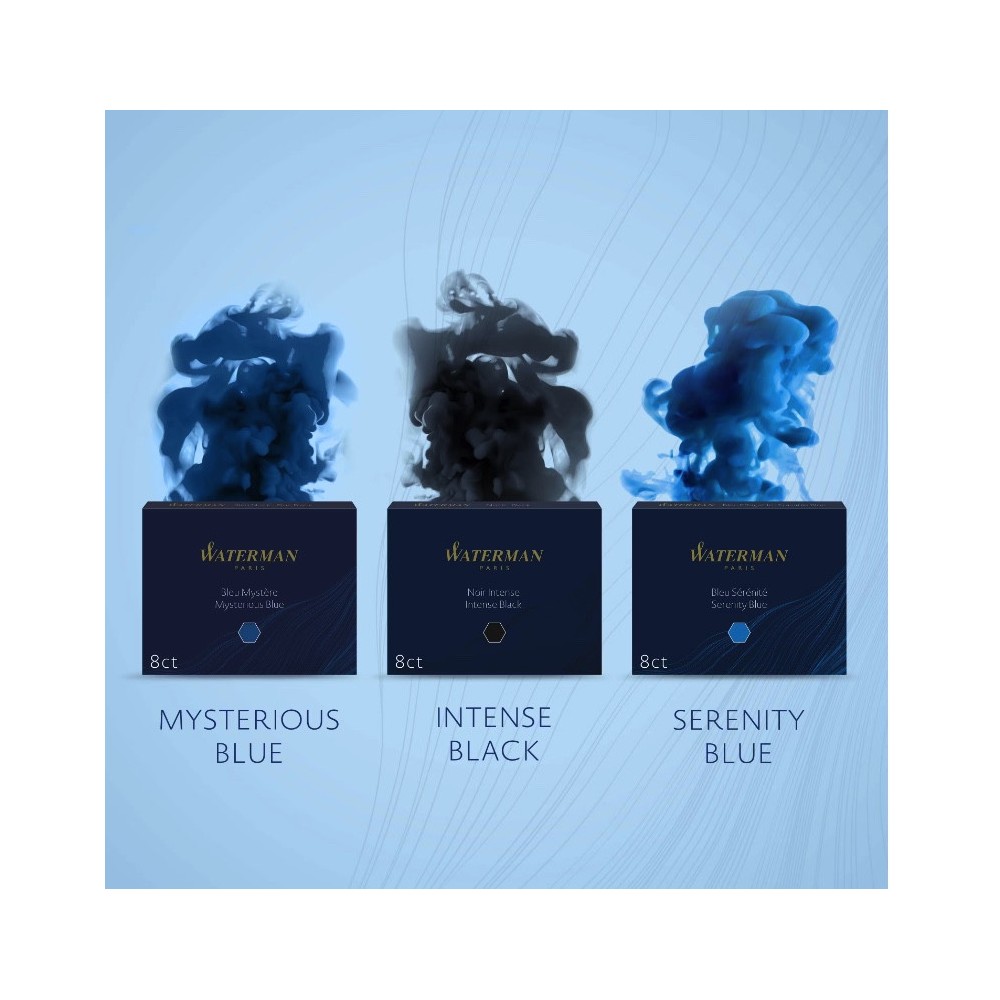 Naboje atramentowe - Waterman - Long, Serenity Blue, 8 szt.