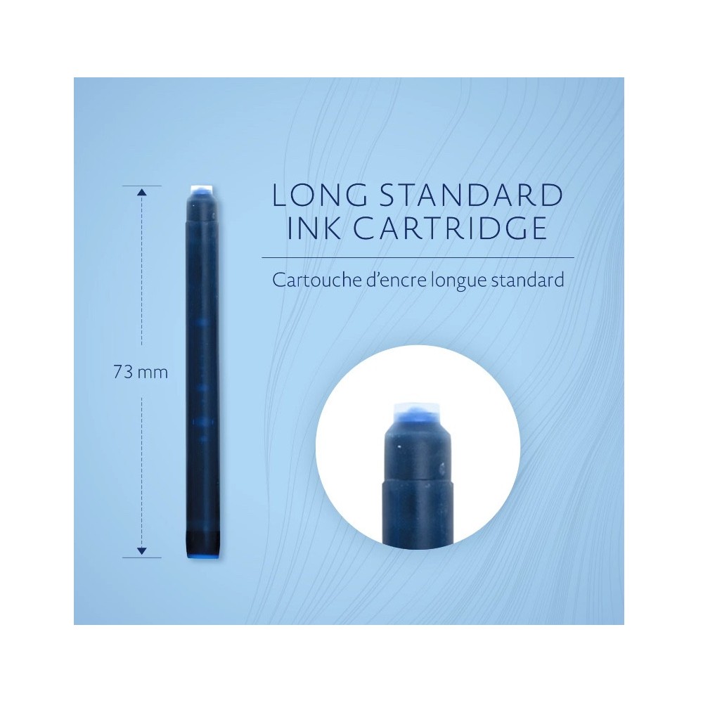 Naboje atramentowe - Waterman - Long, Serenity Blue, 8 szt.